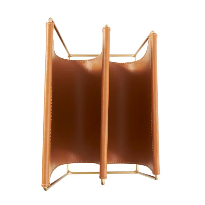 UMA Home Decor - Wholesale Magazine Rack - Modern Orange Leather Magazine Holder