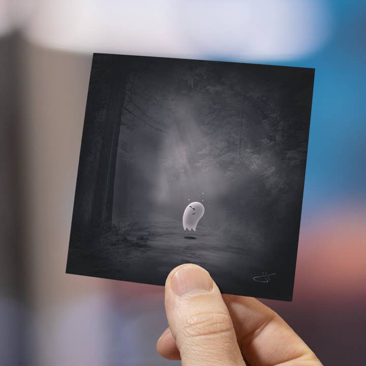 Ghostly Moonlight | 4x4 Mini Art PrintMini Art Print for wholesale by Hi, Hello There