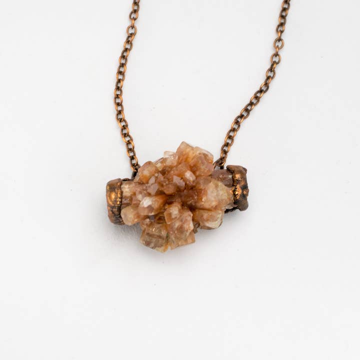 Aragonite Crystal Cluster Copper Pendant for wholesale by The Wacky Wanderers