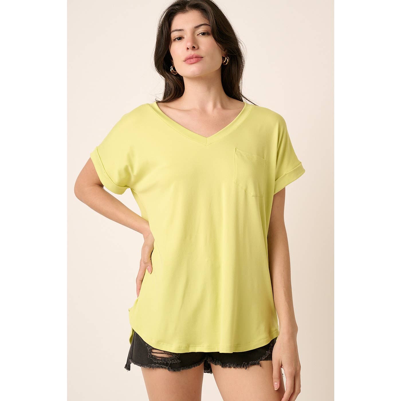 mittoshop – Engroshandel Strikket top - Dame – T9153 - DTY V-HALS MED 1 LOMMEDETALJE DOLMAN STRIKKET TOP13