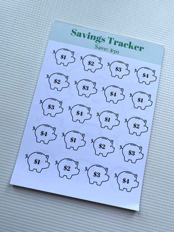 Bloc-notes de suivi des économies pour la vente par Designsbyrandaco