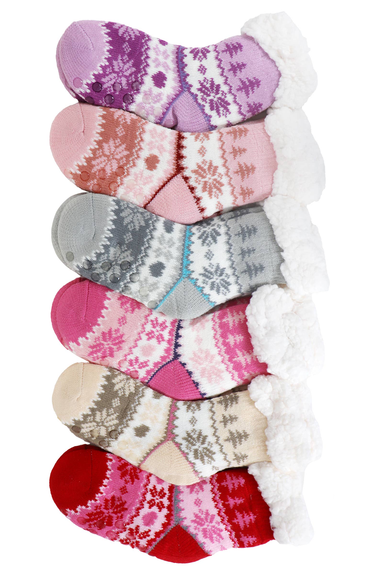 Cap Zone – wholesale Socks – Child – Little Girls Reindeer Fuzzy Fleece Lounge Socks1