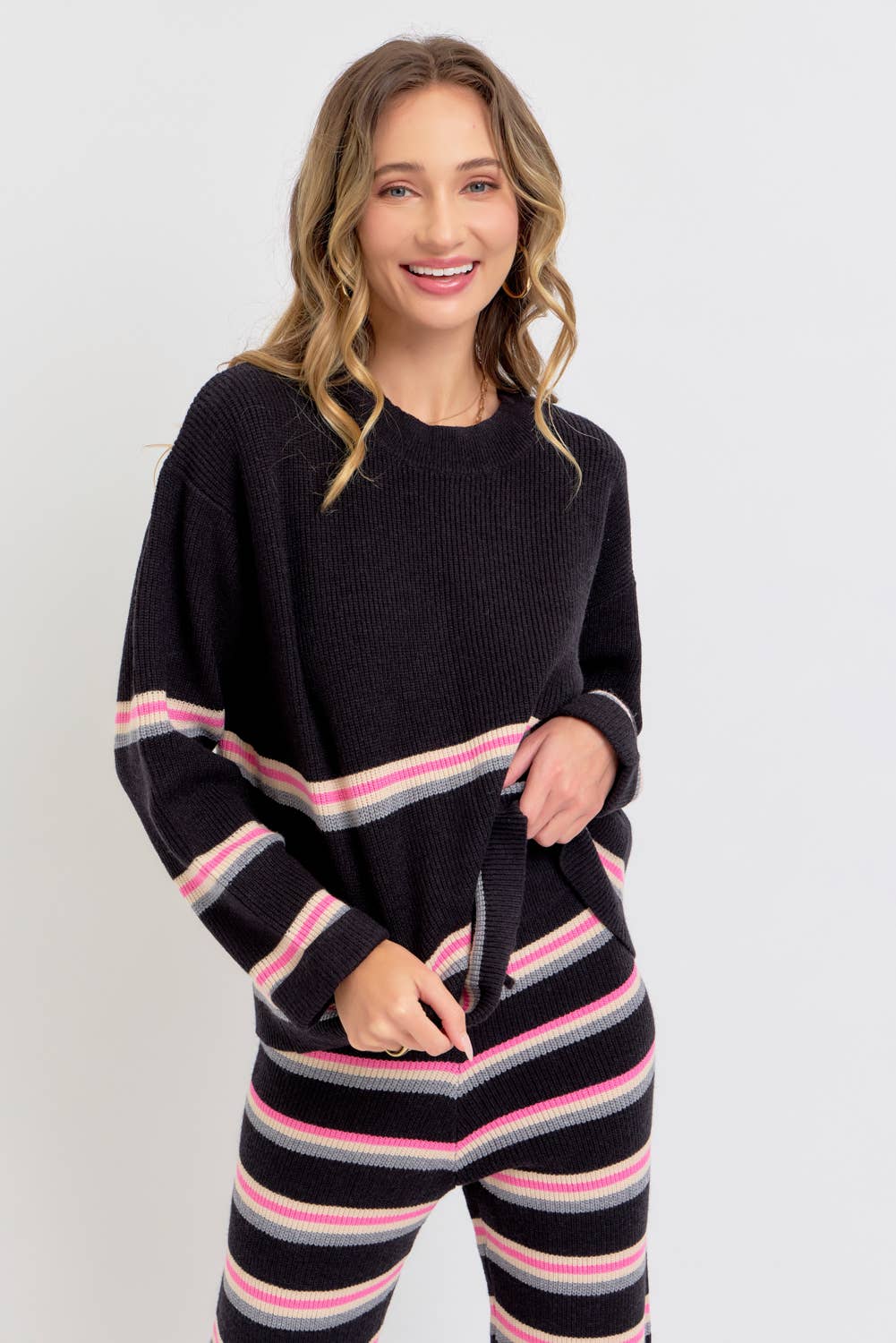 Sweet Lovely by Jen – Engroshandel Pullover - Dame – STRIBET STRIKTOP/SWEATER21