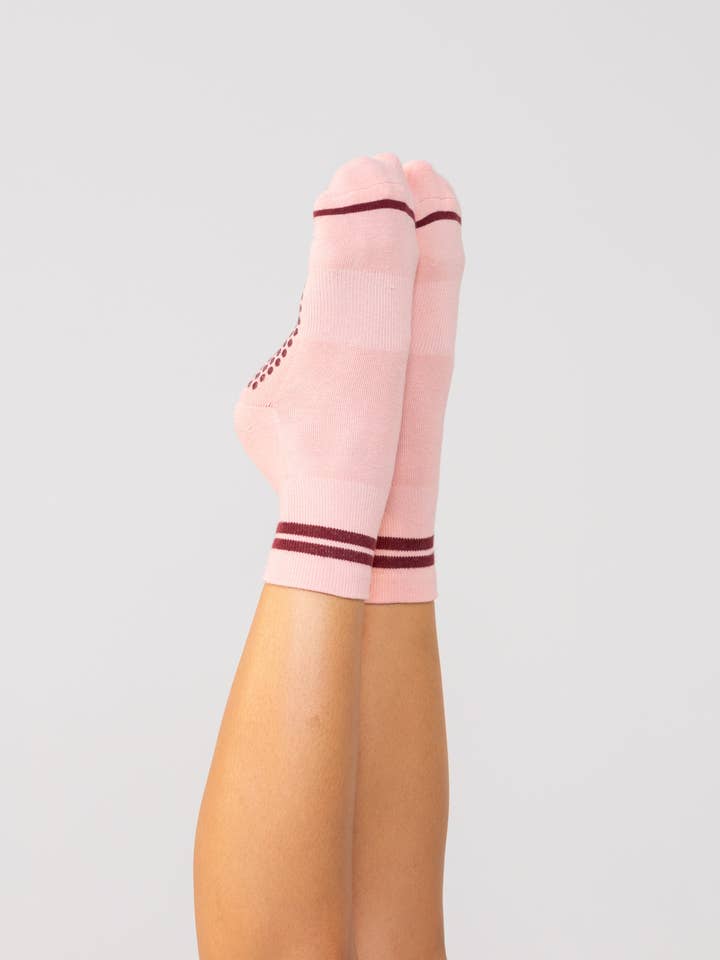 Studio Socks - Pink + Maroon Stripe and other Purchase Wholesale custom grip socks. Free Returns & Net 60 Terms on Faire trending on Faire.