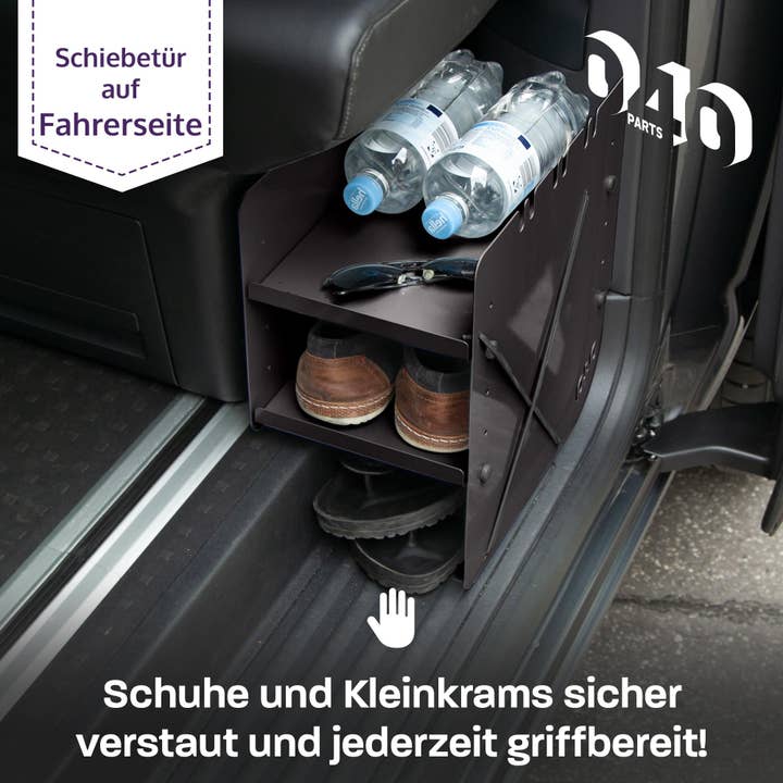 Mixcover GmbH - Wholesale Shoe Rack - 040 Parts Shoe Rack BLACK DRIVER SIDE Accessories Suitable for VW T5 T6 T6.1 Shoe Organizer Shoe Bag1