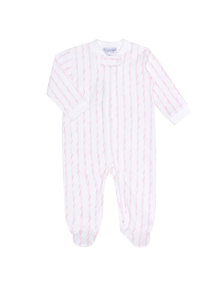 Pink Twirls Zipper Footie for wholesale by Nellapima