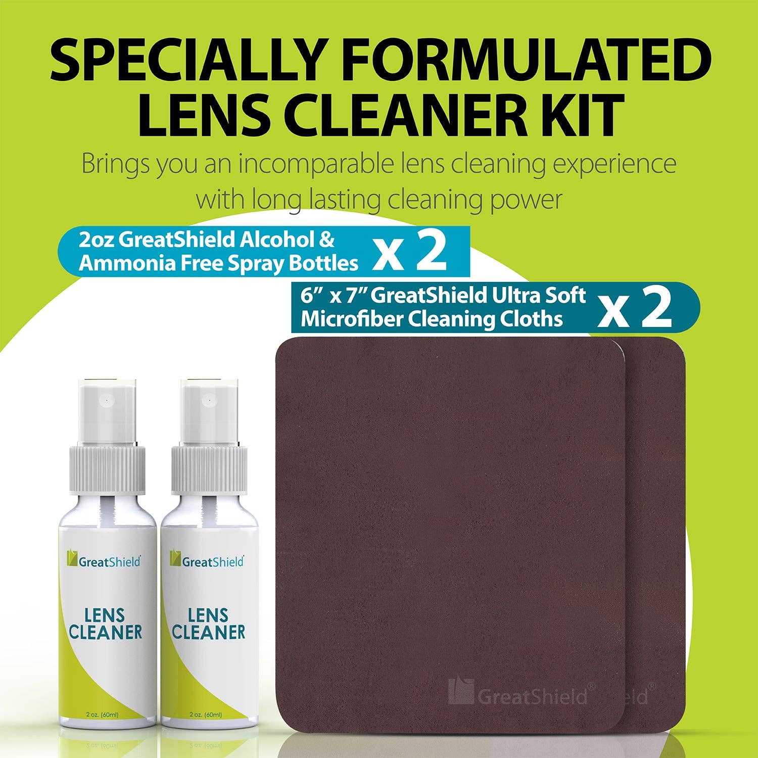 Fosmon - Wholesale Lens Cleaner - GreatShield Lens Cleaner Spray Kit with Microfiber Cloths5