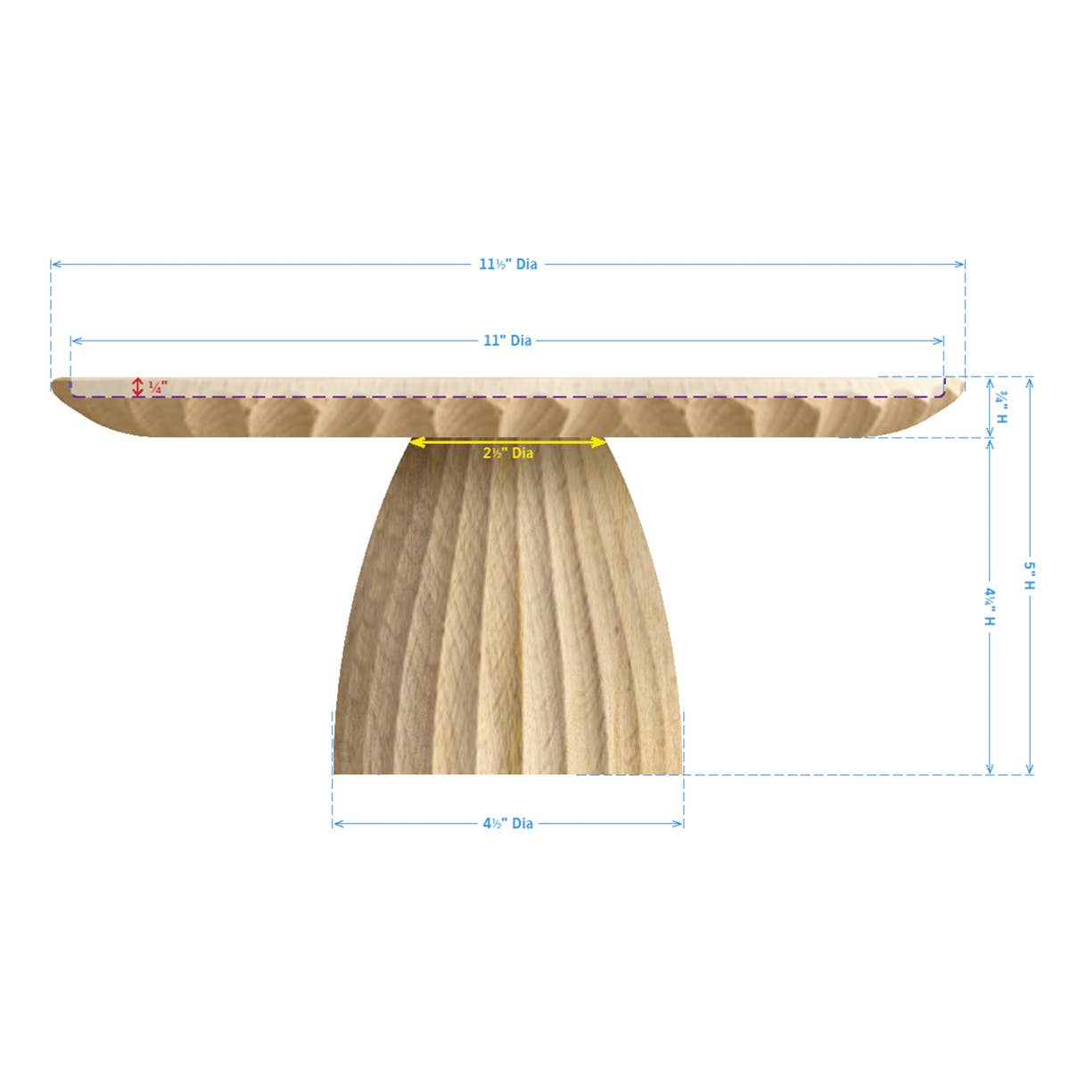 Split P - Wholesale Cake Stand - Fluted Wood Cake Stand3