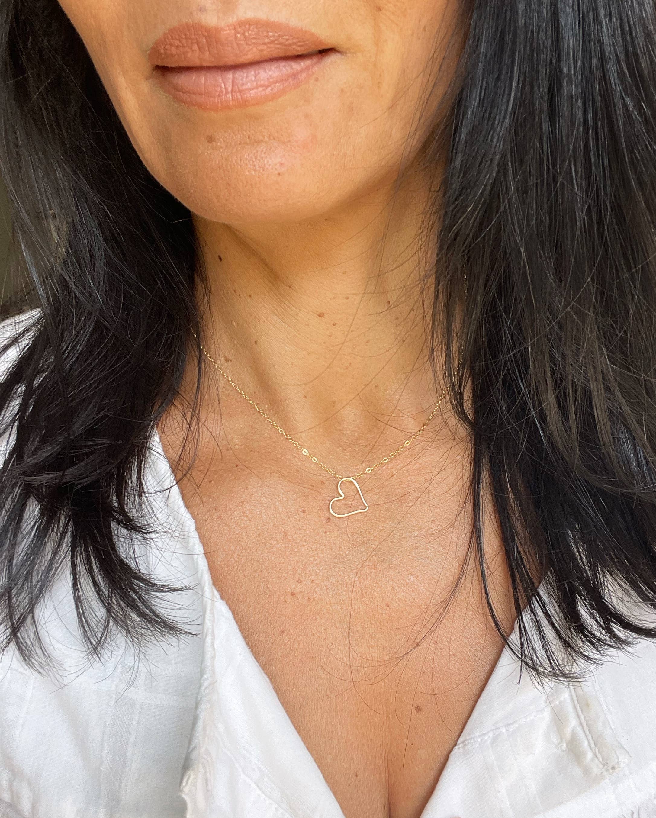 Quinn Sharp Handmade - Wholesale Pendant/Charm Necklace - Floating Heart Necklace | 14kt Gold Filled2