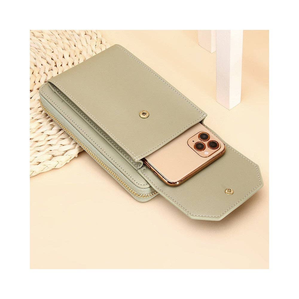 ShieldChic - Vente Sac à bandoulière – femme - Sac à bandoulière multifonctionnel en similicuir uni pour téléphone portable et portefeuille.5