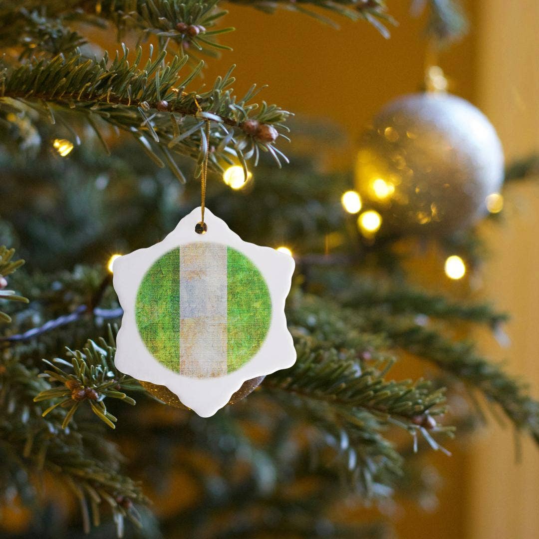 3dRose - Venta al por mayor Adornos - 3dRose, Bandera de Nigeria de estilo desgastado, adorno6