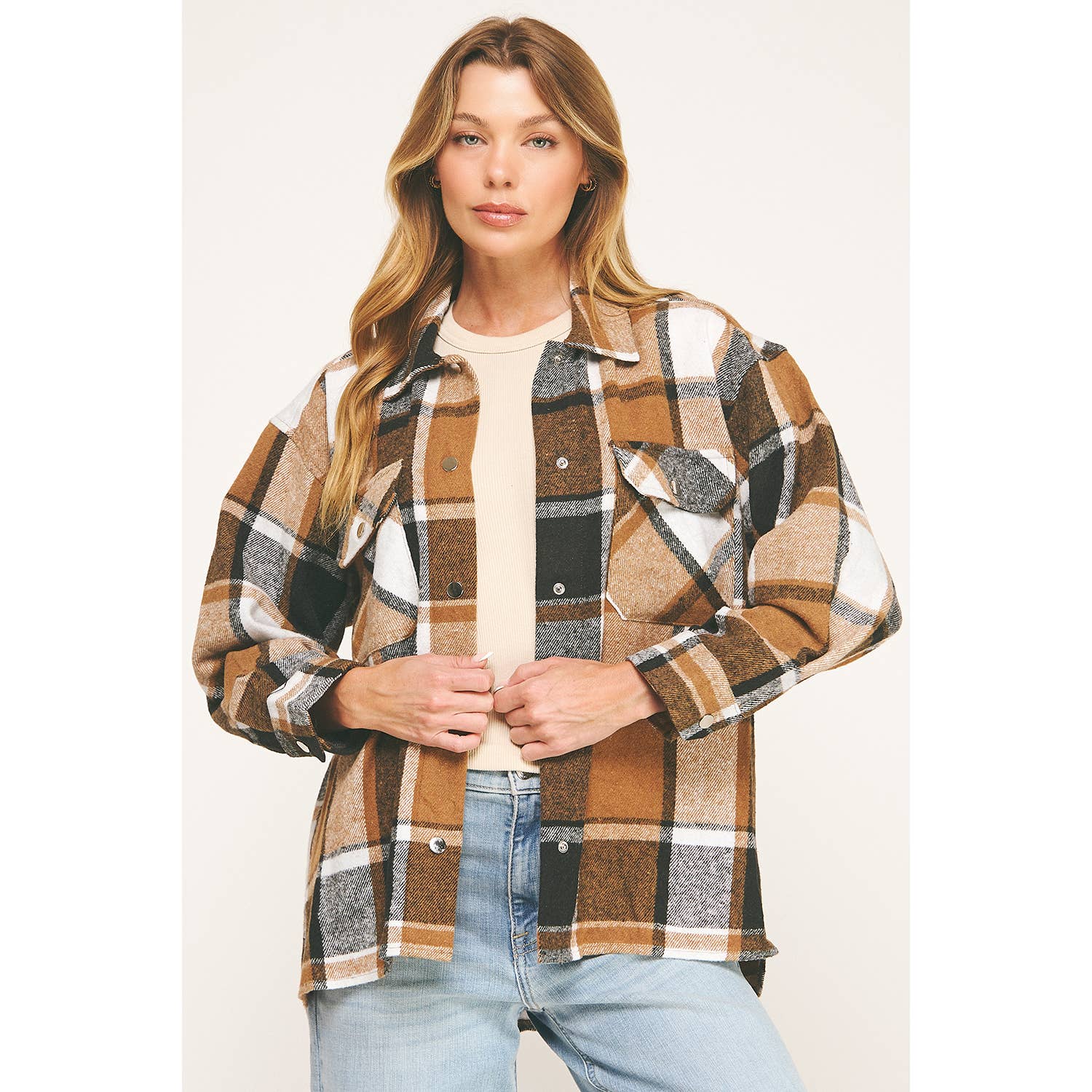 PLAMU KUSCHELIGES CHIC ÜBERGROßES FLANELL-HEMDJACKE für den Großhandel auf Faire2