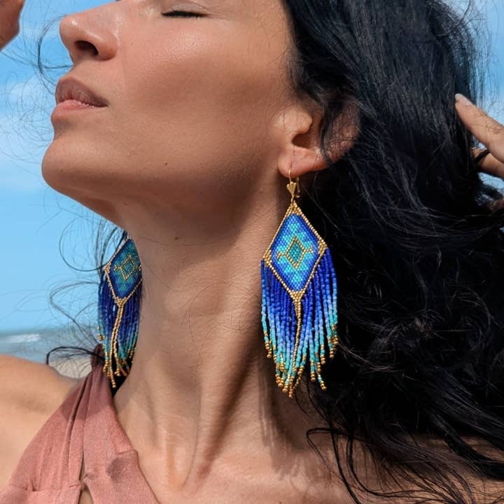 Agua del Río - Wholesale Dangle Earrings - Ethnic earrings handmade miyuki beads - PLAYITA1