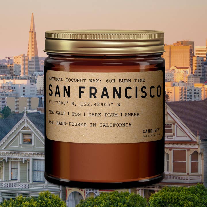 Candlefy - Wholesale Jar/Filled Candle - San Francisco California Scented Natural Wax Candle