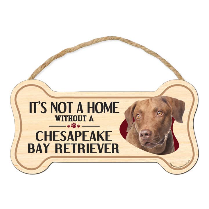 Chesapeake Bay Retriever Bone Shaped Wood Sign for wholesale by Imagine This Company