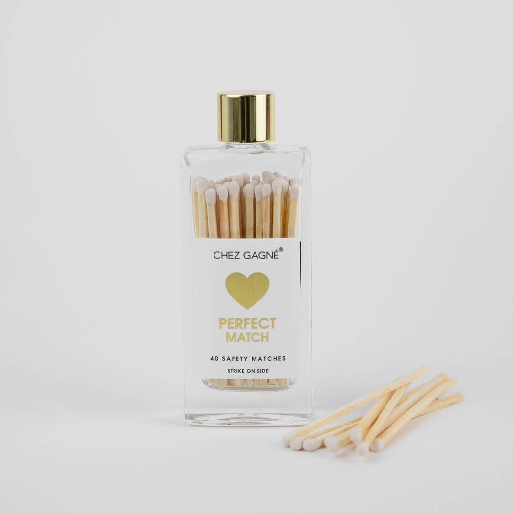 Chez Gagné - Wholesale Matches - Perfect Match - Wedding/Bridal Glass Bottle Safety Matches - White6