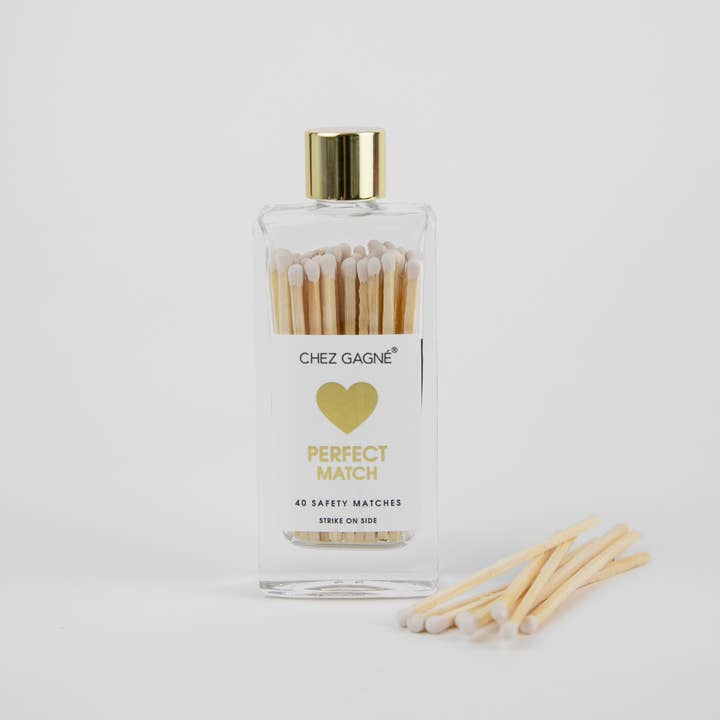 Chez Gagné - Wholesale Matches - Perfect Match - Wedding/Bridal Glass Bottle Safety Matches - White6