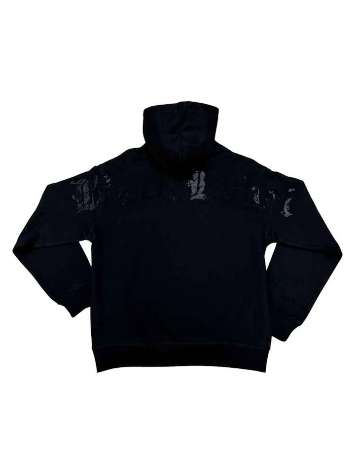 Herren Black Label BL Schwarzer Bling Hoodie für den Großhandel von Black Label x Raw