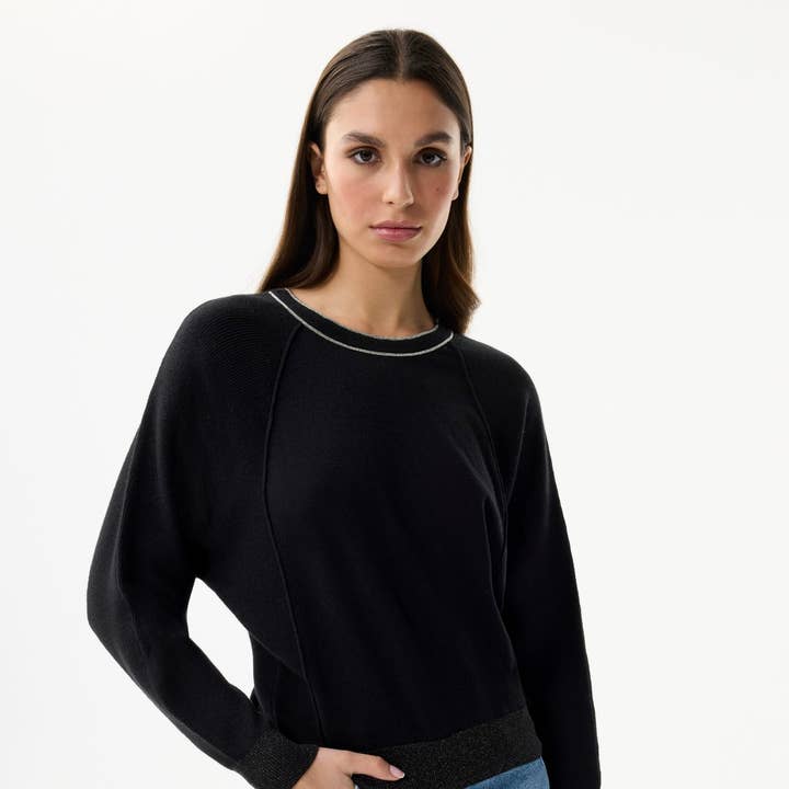 Lurex detail sweater for wholesale by leo & ugo