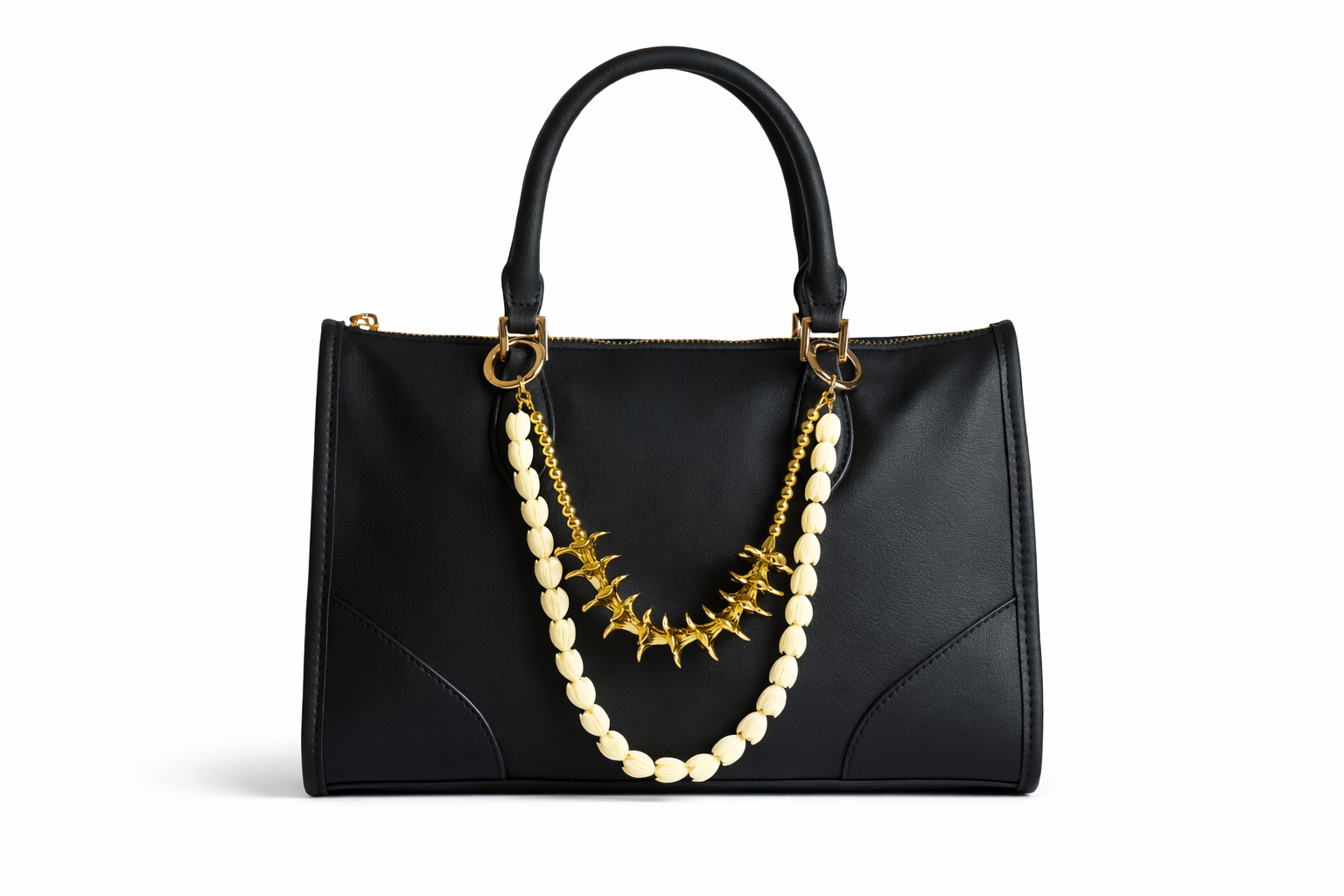 Leo & Lei - Wholesale Purse/Bag Accessory - Women's - Kenna Charm – Statement Bag Charm (Pīkake & Gold Plumeria)4