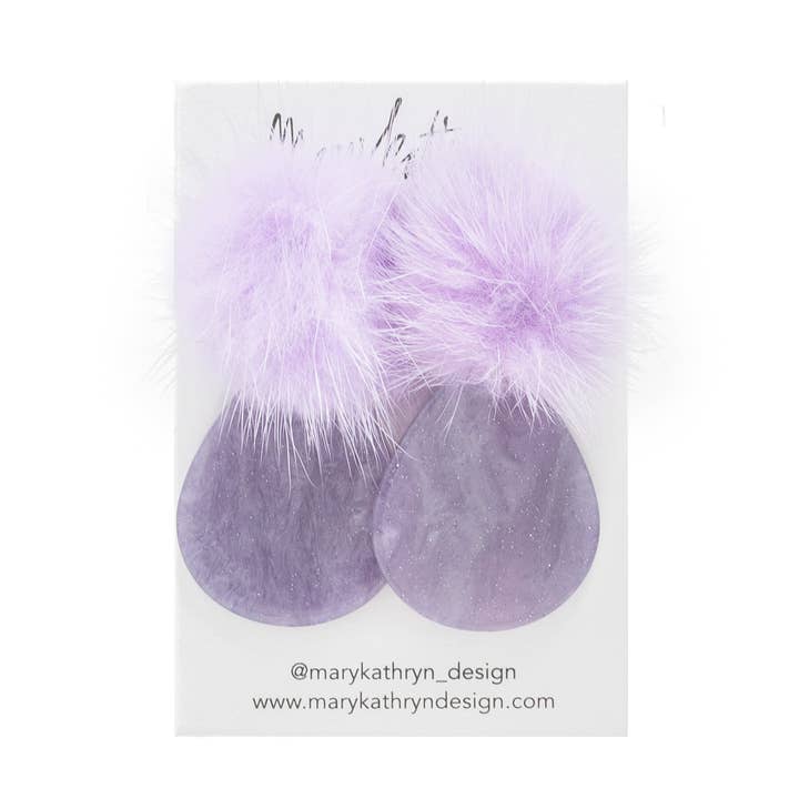Mary Kathryn Design - Wholesale Dangle Earrings - Lavender Haze Puff Earrings