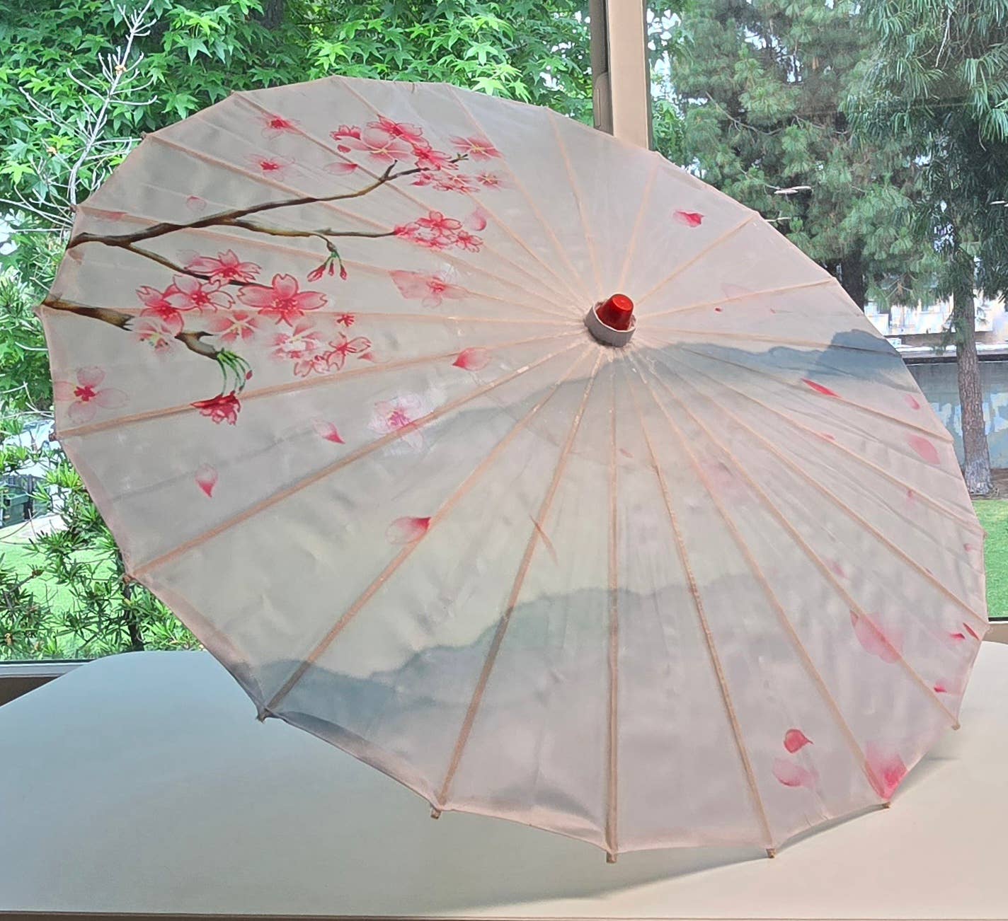 Fiona Accessories - Venta al por mayor Ventilador plegable de mano - Parasol de Flor de Cerezo Sakura 3 Estilos 21.50"7