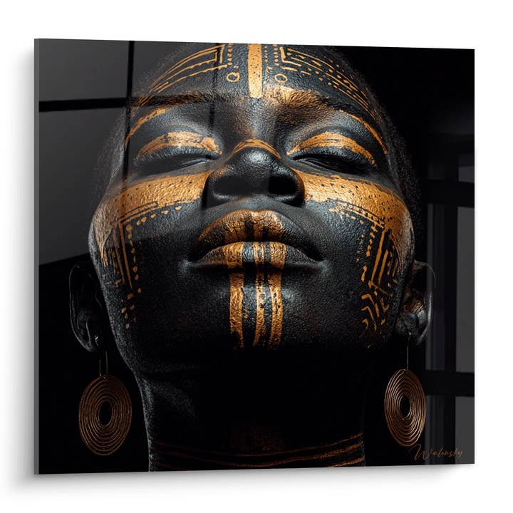 African Tribal Face Painting - Golden Beauty - African Face Edition for wholesale by Walensky