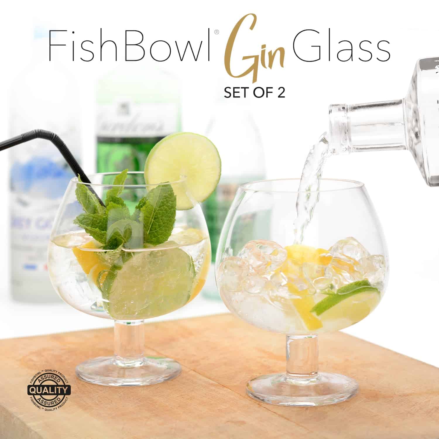Wholesale Gifts Tomorrow – wholesale Cocktail/liquor glass – Fishbowl Set Of 2 Gin Cocktail Vodka Glass 600ml Gift Set0