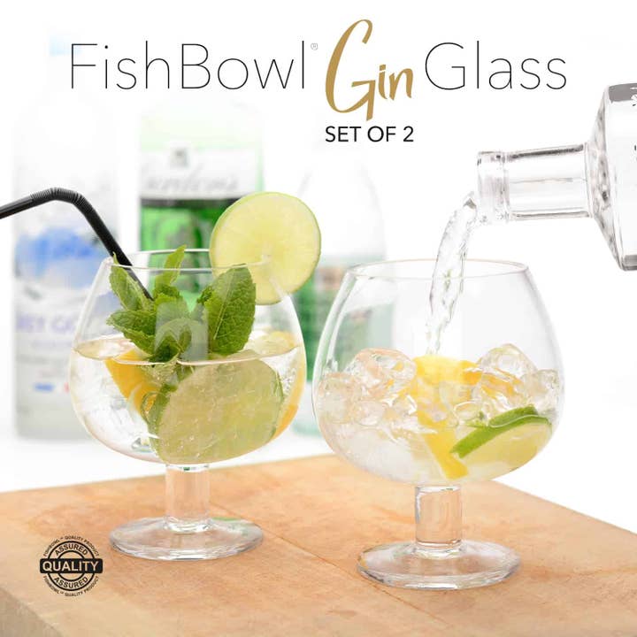 Wholesale Gifts Tomorrow – wholesale Cocktail/liquor glass – Fishbowl Set Of 2 Gin Cocktail Vodka Glass 600ml Gift Set