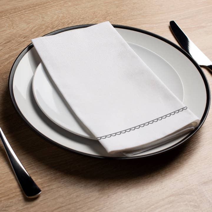 Simple Scallop Gray - Printed Guest Towel for wholesale by Altoonastore