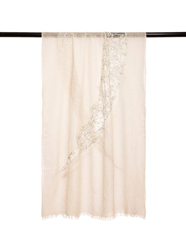 Jade Moon Lace Embroidered Scarf for wholesale by OO-TO