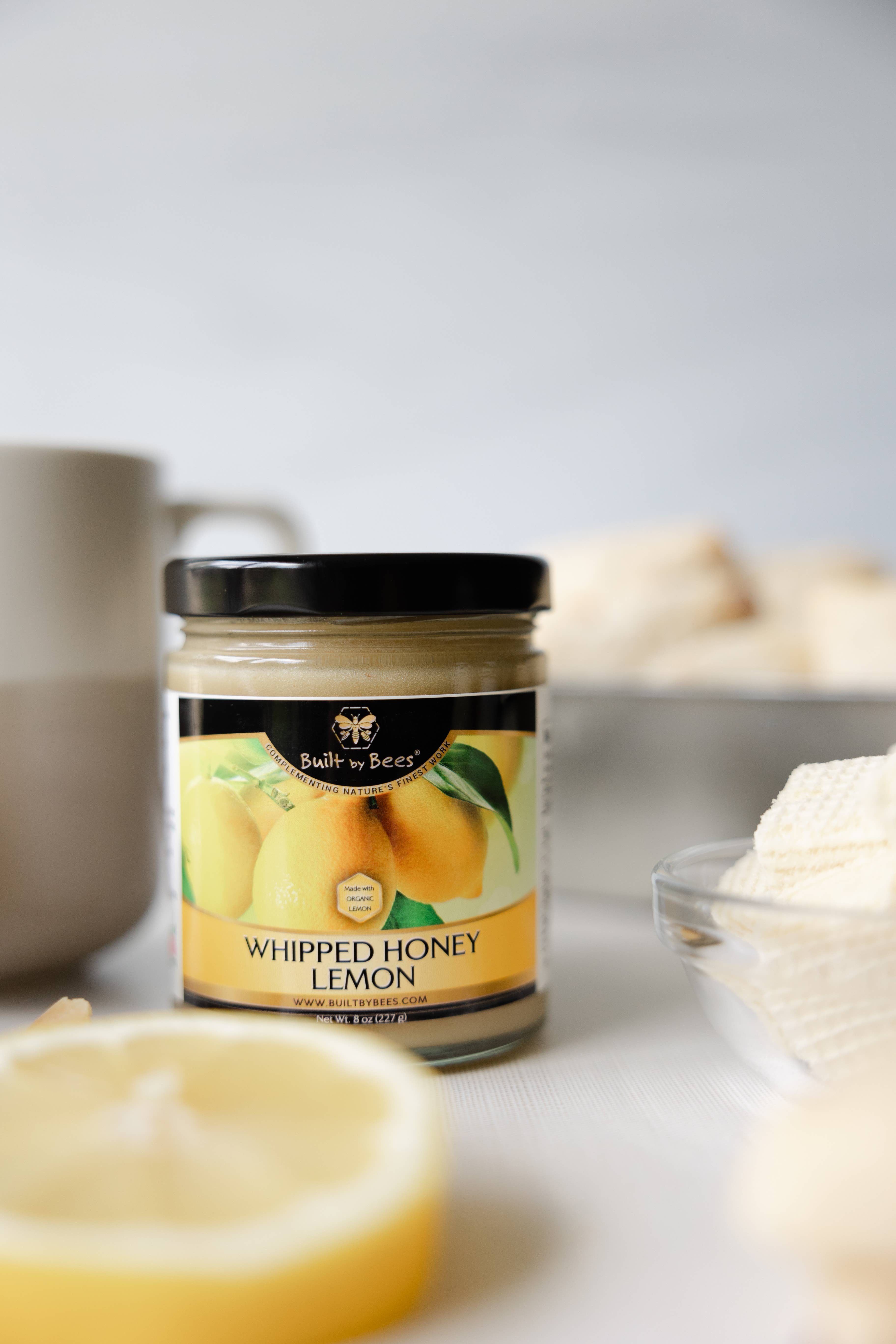 Built by Bees - Wholesale Honey - Gourmet Organic Lemon Whipped Honey 8 oz1