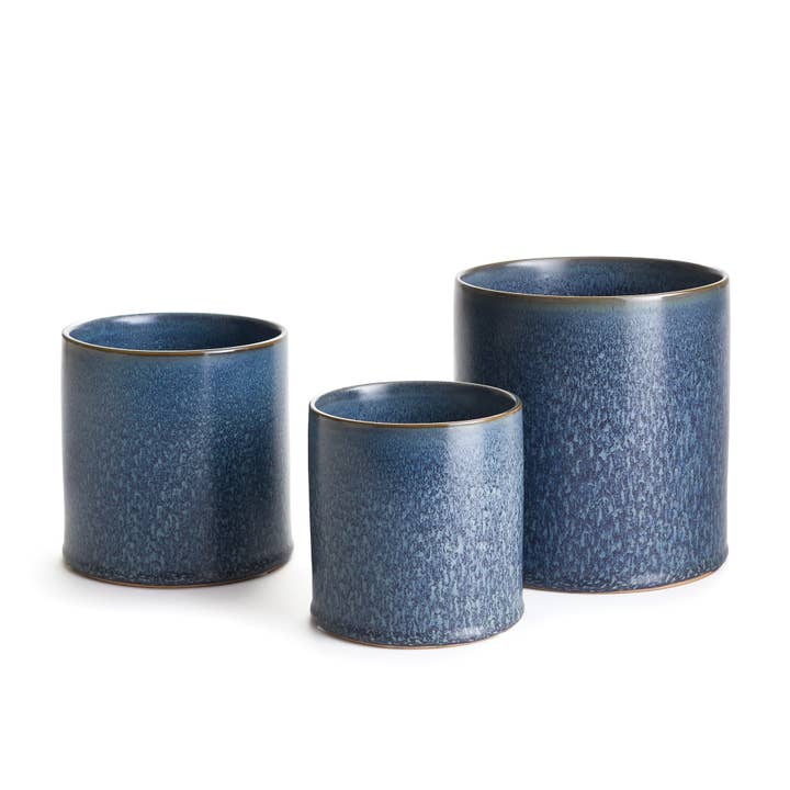 Aura Pots, Set Of 3-Blue for wholesale by Napa Home & Garden