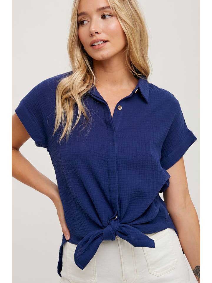 Bluivy – Camisa com botões no colarinho – Mulher por atacado – CAMISA ESSENCIAL BOTÃO UP ALGODÃO49