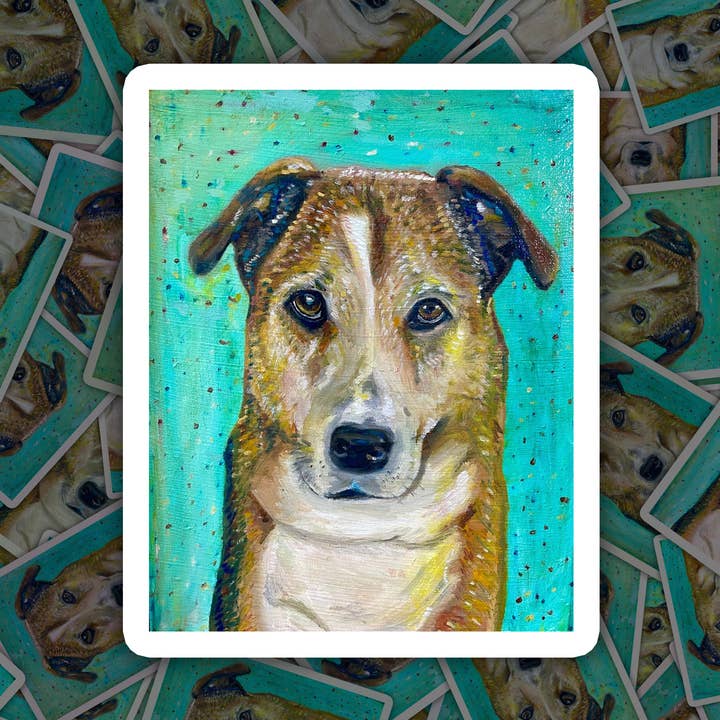 Durable Vinyl Sticker, Foxhound Dog Design for wholesale by Deking Art