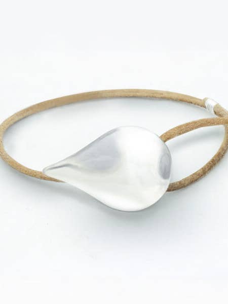 Tear of Freya - Bracciale in pelle argento e marrone per la vendita all'ingrosso da parte di Freya & Thor of Sweden