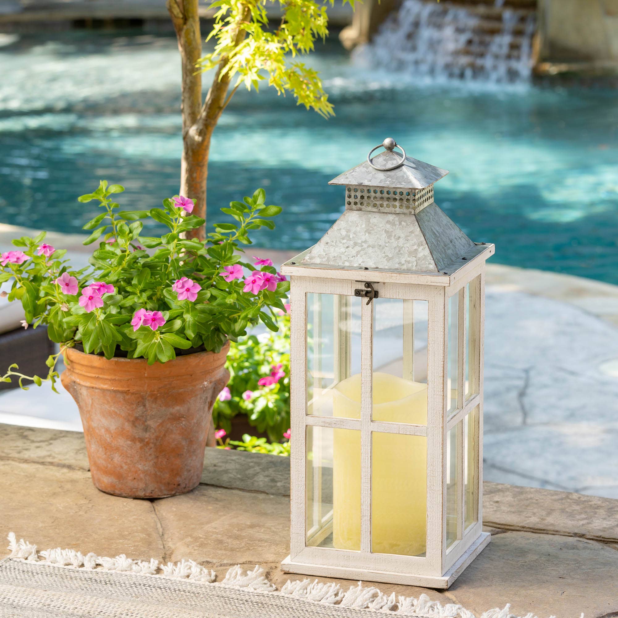 Park Hill Collection - Wholesale Lantern - Coastal Whitewash Lantern Medium1