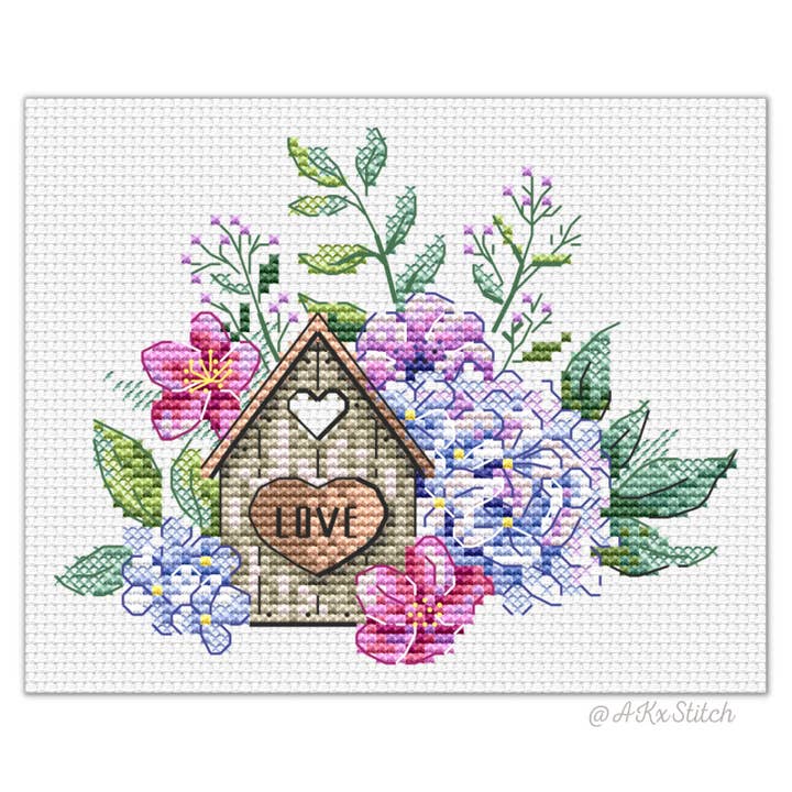 Kit Spring Birdhouse Cross Stitch pour la vente par AKxStitch