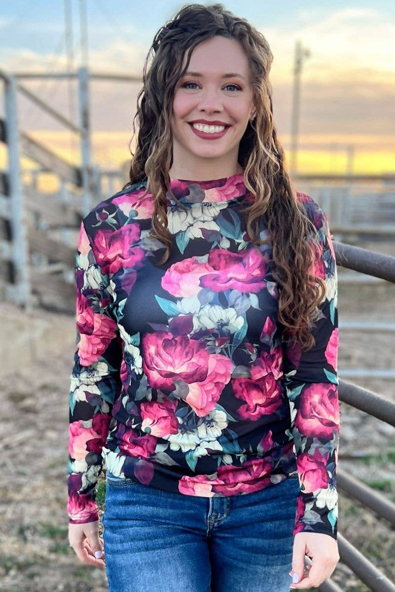 Sterling Kreek – Engroshandel Bluse - Dame – Hvor Blomster Blomstrer Mesh Top