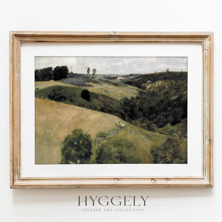 Pintura Vintage de Paisagem | Arte Terrestre Encosta L228 por atacado de Hyggely