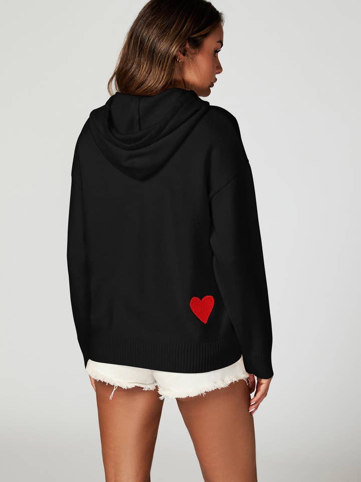 FS Collection (Germany) - Wholesale Hoodie - Women's - Heart Embroidery Knitted Hoodie1