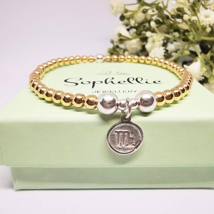 Gold Beaded Bracelet Virgo Zodiac for wholesale by Sophellie Jewellery
