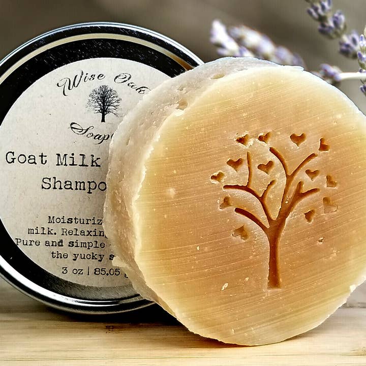 Goat Milk Lavender Shampoo Bar for wholesale by Wise Oak Soapery