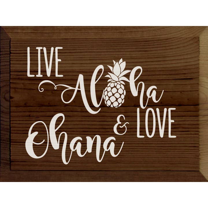 SAWDUST CITY - Venta al por mayor Letreros - Señal de madera de Aloha & Love Ohana4