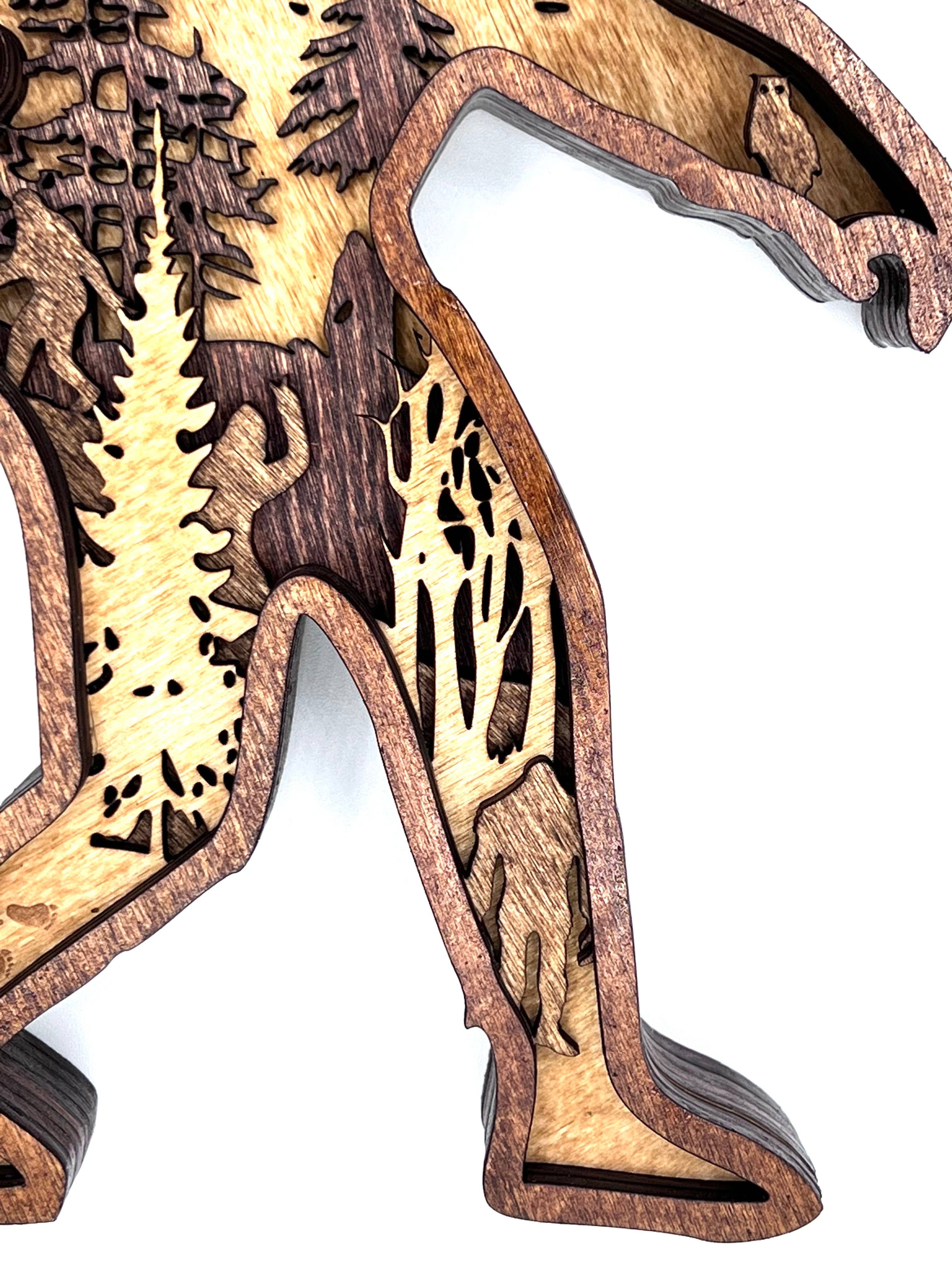 Lexo Creations - Wholesale Decorative Tabletop Object - Bigfoot, Multi-Layer Wood5