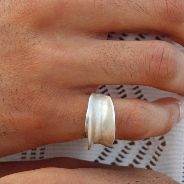 Persea Jewelry - Wholesale Band/Stacked Ring - Anillo Banana Boat Plata