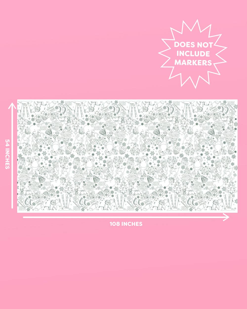 Petit Fetti - Wholesale Coloring Tablecloth - Kids & Baby - Color Me Merry Paper Tablecloth - coloring tablecloth2