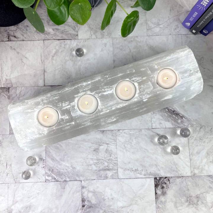 Rock Paradise - Wholesale Candle Holder - Selenite Crystal Candle Holder - Large 4 Holes for Votives