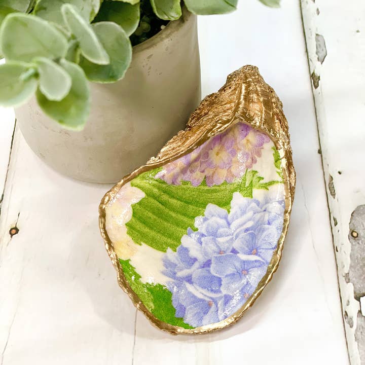 Alison Brooke Designs - Wholesale Jewelry Dish - Hydrangea Oyster Trinket Dish