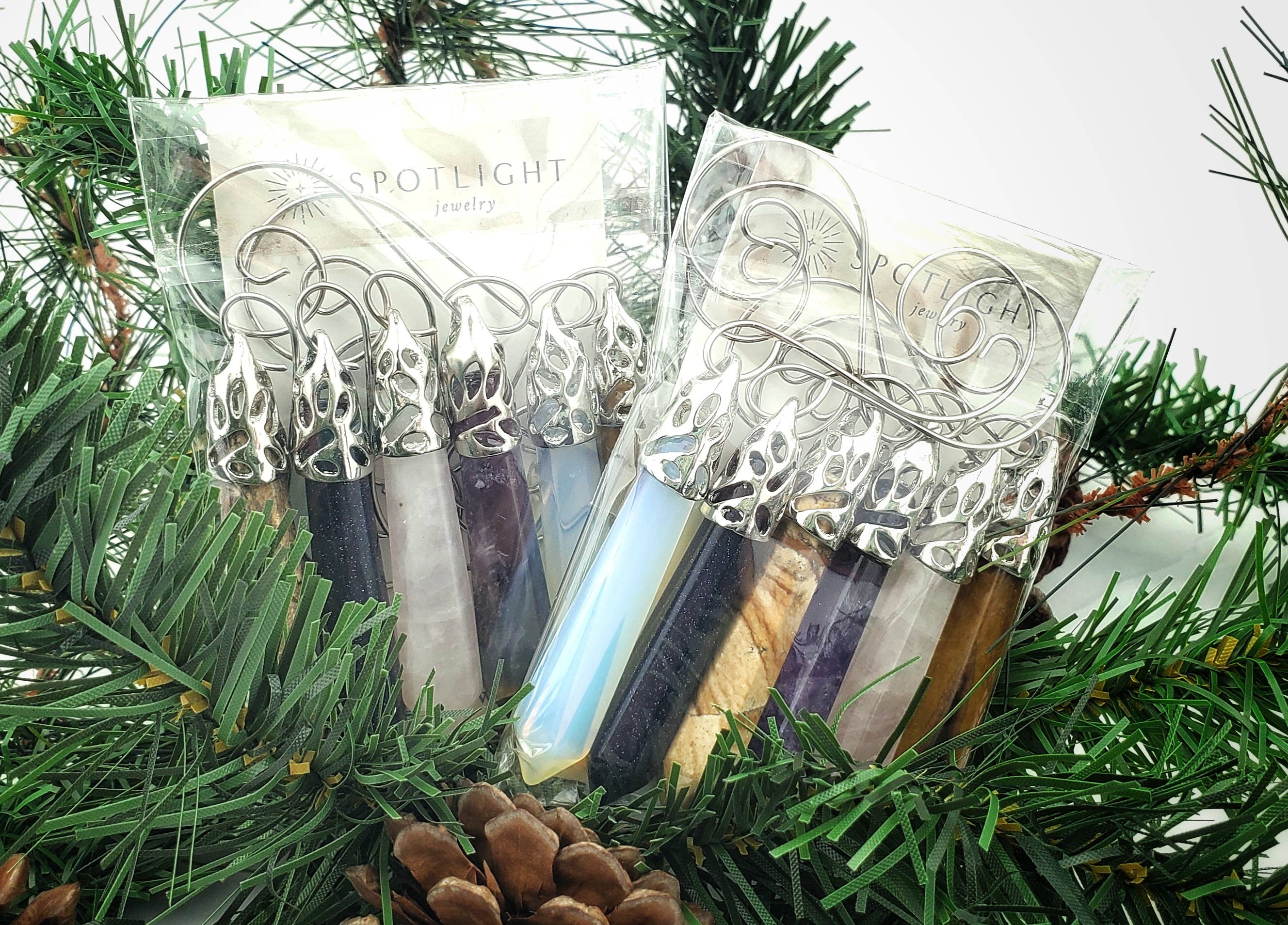 WonderLight Jewelry – Conjunto de ornamentos por atacado – Conjunto de enfeites de Natal com 1 ou 6 cristais de pedras preciosas15